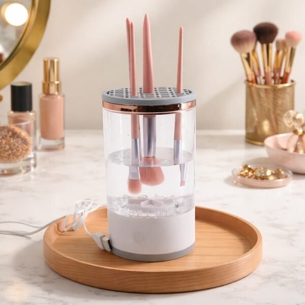 Cosmetic Brush Cleaning and Drying All-In-One Device Electric Makeup Brush Cleaner