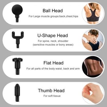 Rechargeable Mini Massage Gun – 4 Massage Heads